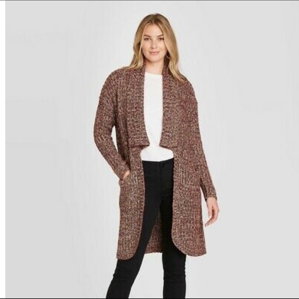 Women’s open cardigan - Knox rose rust size Large